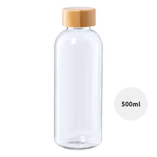 Borraccia in RPET trasparente con tappo in bambù 500 ml