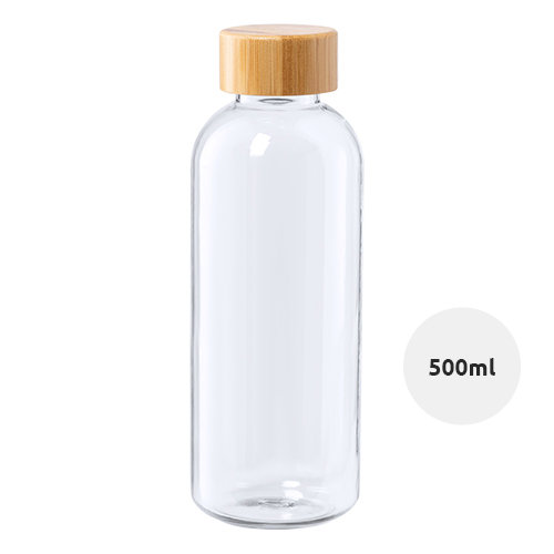 Borraccia in RPET trasparente con tappo in bambù 500 ml