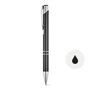 Penna a sfera in alluminio corpo lucido disponibile in vari colori con meccanismo a scatto e refill nero