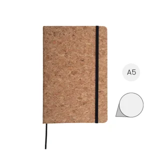 Block Notes A5 con copertina in sughero e fogli neutri con elastico nero