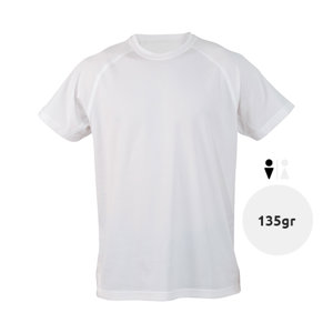 T-shirt da uomo sportiva colori assortiti a girocollo taglio regolare in poliestere traspirante 135gr