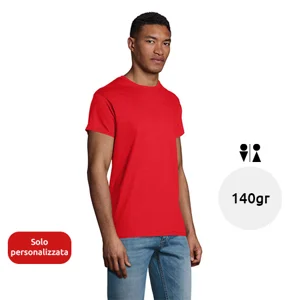 T-shirt unisex colori assortiti a girocollo taglio aderente 100% cotone biologico 140gr