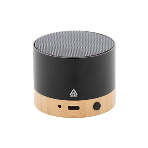 Cassa Bluetooth in alluminio riciclato e bambù con funzione di chiamata in vivavoce