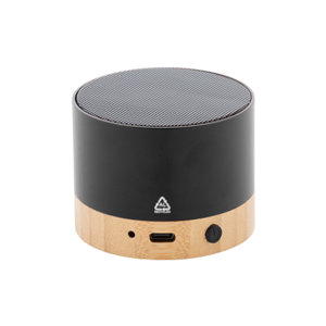 Cassa Bluetooth in alluminio riciclato e bambù con funzione di chiamata in vivavoce