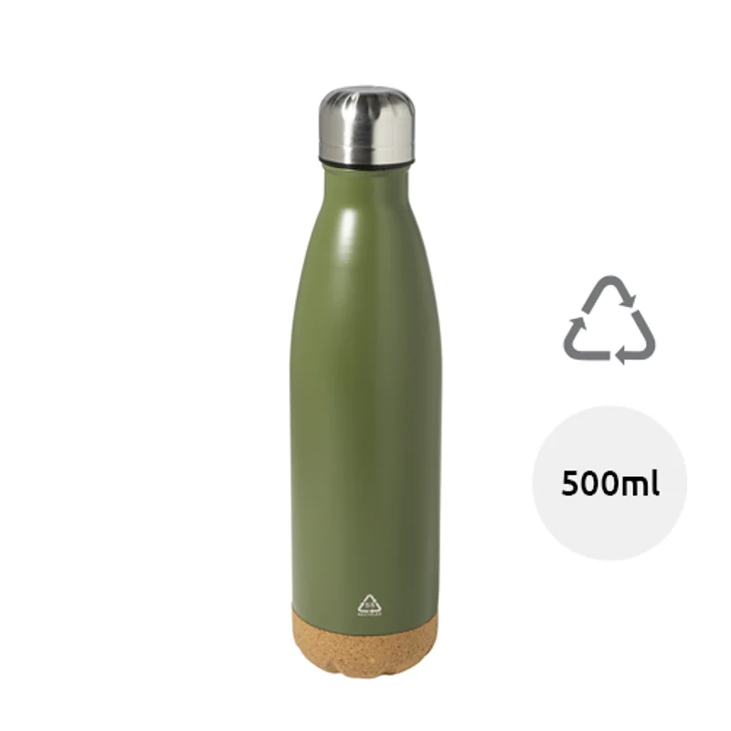 Borraccia termica in acciaio inox a doppia parete e base in sughero 500ml