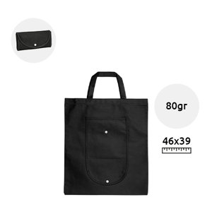 Shopper in TNT pieghevole con chiusura a bottone in diverse colorazioni da 80gr 39x46cm