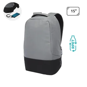 Zaino antifurto da 15'' in RPET con protezione RFID e porta USB