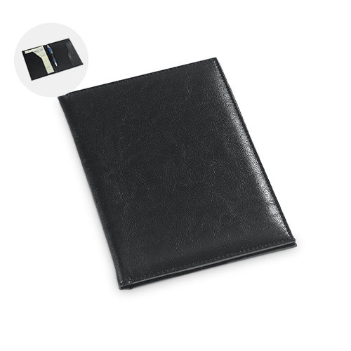 Porta conto in similpelle a forma di libro da 125x181x7mm