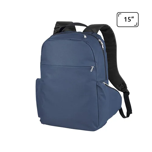 Zaino porta pc multi tasca da 15" in poliestere 600D con bretelle e schienale imbottiti