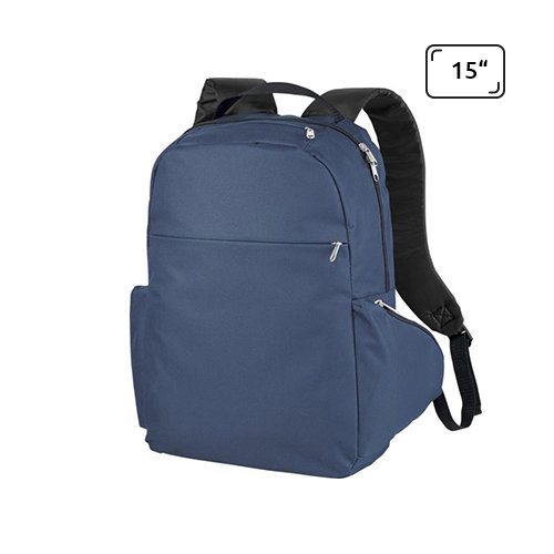 Zaino porta pc multi tasca da 15" in poliestere 600D con bretelle e schienale imbottiti