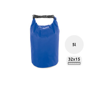 Sacca impermeabile con chiusura a scatto e tracolla regolabile diametro 15cm per altezza 32cm