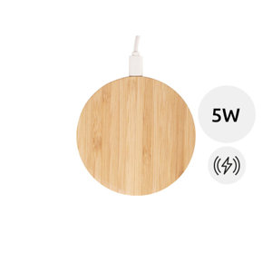 Caricatore wireless in bambù piccolo e compatto da 5W