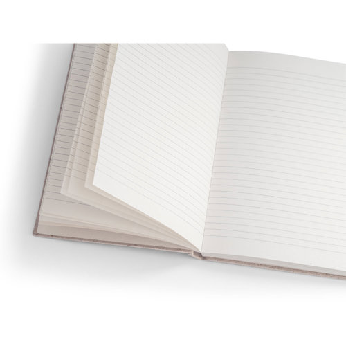 Block note A5 con copertina rigida in materia organica degli elefanti e 120 pagine a righe prodotta con scarti di cotone