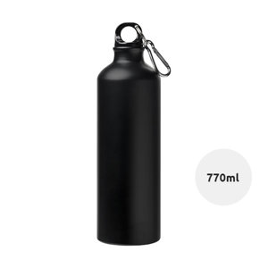 Borraccia in alluminio con finitura opaca con moschettone da 770 ml