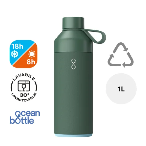 Borraccia Ocean Bottle in acciaio inox e plastica riciclata con isolamento sottovuoto da 1000ml