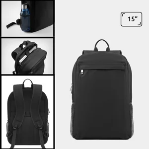 Zaino porta pc da 15 "in tela lavata da 340gr con spallacci imbottiti e aggancio trolley