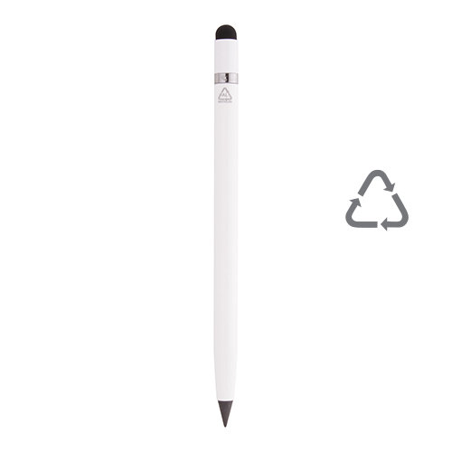 Penna touch screen senza inchiostro in alluminio riciclato cancellabile compresa gomma