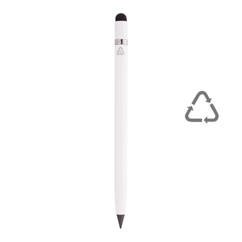 Penna touch screen senza inchiostro in alluminio riciclato cancellabile compresa gomma