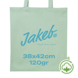 Shopper in cotone riciclato con manici lunghi in diverse colorazioni da 120gr 38x42cm