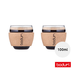 Set di due tazzine da caffè Bodum in vetro con fascia in sughero da 100ml