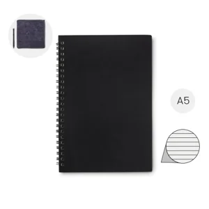 Block notes riutilizzabile A5 include una penna cancellabile con acqua e un panno per la pulizia con 18 fogli a righe