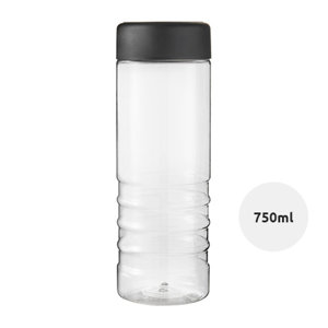 Borraccia da 750 ml realizzata in plastica e scanalatura con tappo a vite