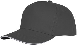 Cappellino con visiera sandwich in cotone a 5 pannelli