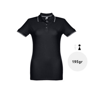 Maglietta polo da donna colori assortiti in tessuto piqué a maniche corte taglio aderente 100% cotone 195gr