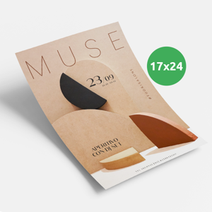 Volantini formato 17x24 stampati su carta patinata. Possibilità di richiedere anche il progetto grafico