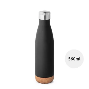 Borraccia termica in acciaio inox con base in sughero e doppio corpo da 560ml