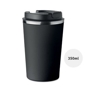 Bicchiere termico a doppio strato in acciaio inox con coperchio antigoccia in plastica 350ml