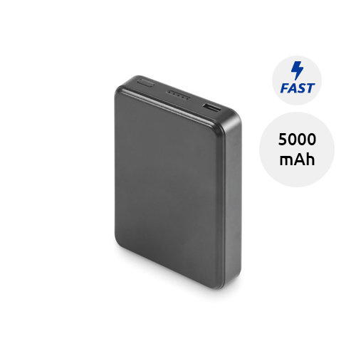 Power bank in ABS riciclato con ricarica rapida da 5000 mAh