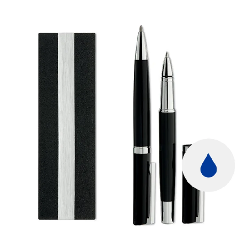 Set con penna twist e penna roller refill blu in confezione regalo