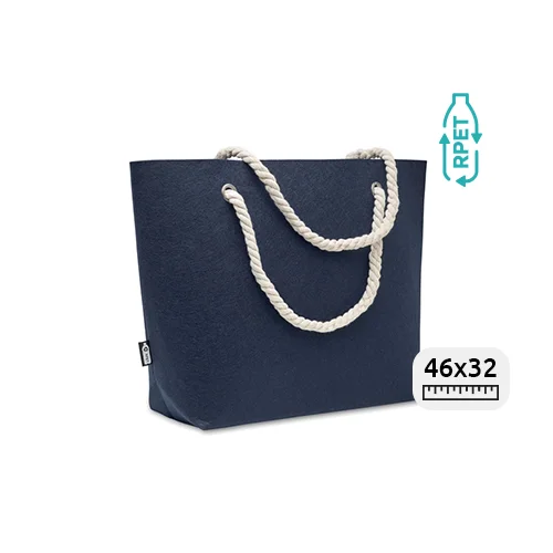 Borsa da spiaggia in feltro RPET con manici in corda 46x13x32cm