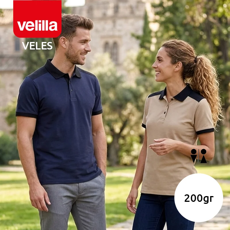 Polo da lavoro VELILLA VELES in poliestere piqué elasticizzata da 200gr