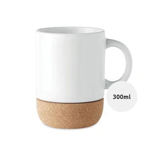 Tazza in ceramica con base in sughero ideale per sublimazione 300ml