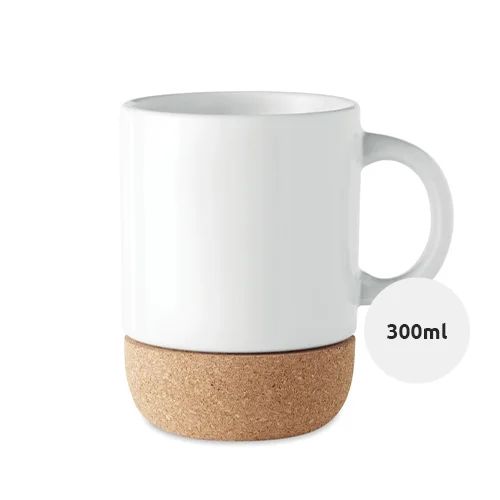 Tazza in ceramica con base in sughero ideale per sublimazione 300ml
