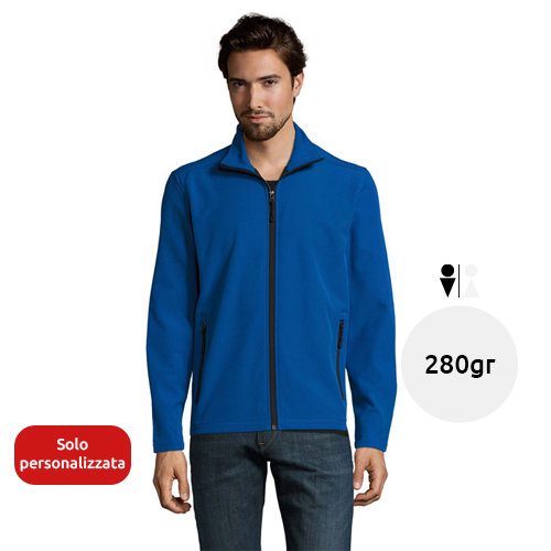 Giacca da uomo in softshell a 2 strati con zip e tasche laterali 280g