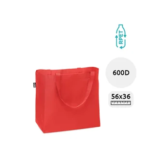 Shopper in RPET grande a soffietto con manici lunghi in diverse colorazioni da 600D 56x18x36cm