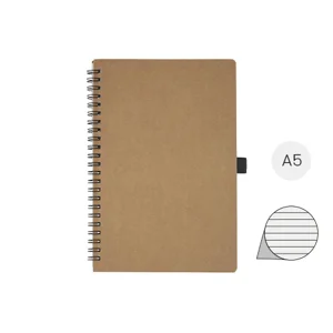 Block notes A5 con rilegatura a spirale in cartone riciclato e carta di pietra pagine a righe