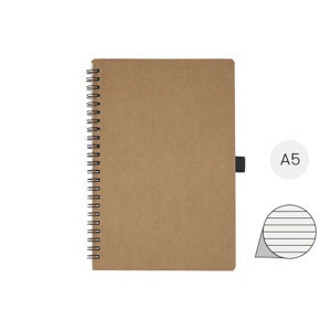 Block notes A5 con rilegatura a spirale in cartone riciclato e carta di pietra pagine a righe