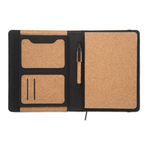 Cartella Porta Documenti in Sughero con Notebook A5 e Penna abbinata
