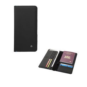 Portafoglio da viaggio con blocco RFID e scomparti vari per carte di credito e passaporto 115x220mm
