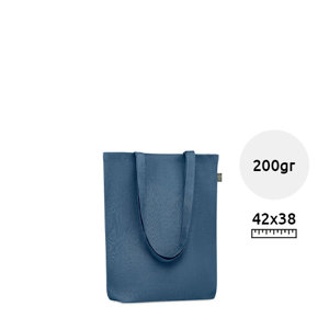 Shopper in 100% canapa a soffietto con manici lunghi e in diverse colorazioni da 200gr 38x10x42cm