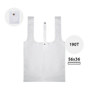 Shopper in poliestere richiudibile con chiusura a bottone interamente personalizzabile da 190T 36x56x3cm
