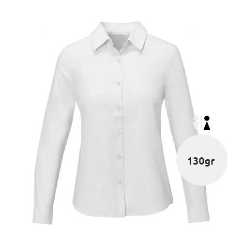 Camicia da donna a maniche lunghe colori assortiti taglio sfiancato in cotone e poliestere 130gr
