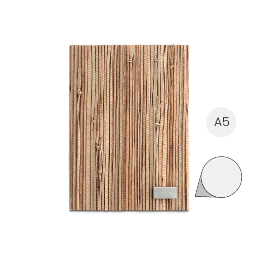 Block note A5 con copertina rigida in paglia naturale 192 pagine avorio