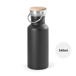 Borraccia inox da 540 ml con coperchio in bambù in scatola regalo