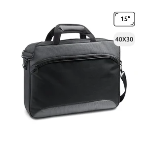 Borsa porta pc da 15" in poliestere con tracolla regolabile e aggancio trolley 40x8x30cm