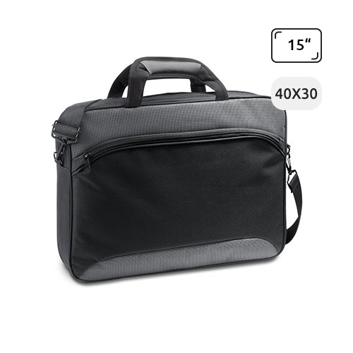 Borsa porta pc da 15" in poliestere con tracolla regolabile e aggancio trolley 40x8x30cm
